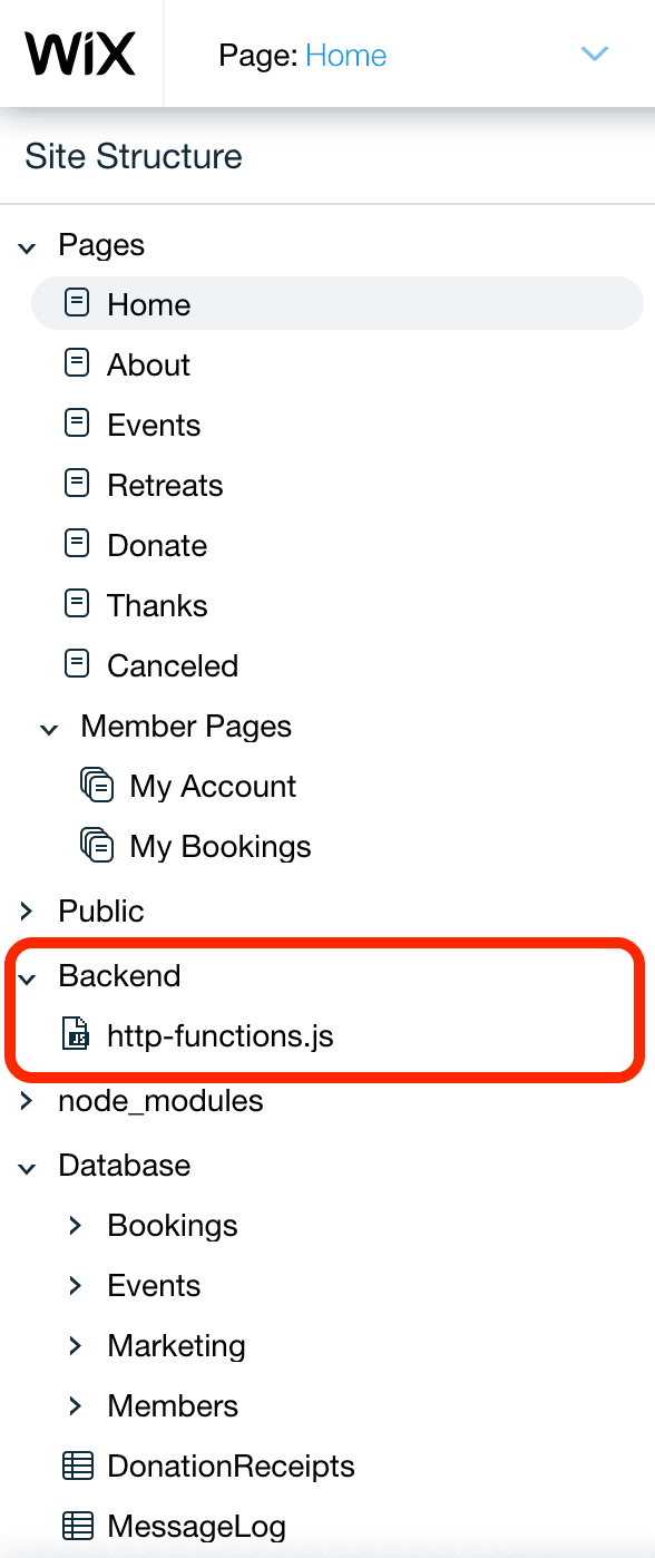 Creating http-functions.js file in Backend folder